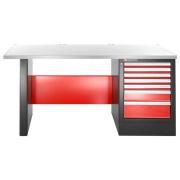 JLS2-2MS7DH - stół warsztatowy 2 m, blat metalowy, 7 szuflad, wysoki