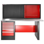 JLS2-2MS7DSCH - stół warsztatowy 2 m, blat metalowy, z szafką JLS2-MHTR
