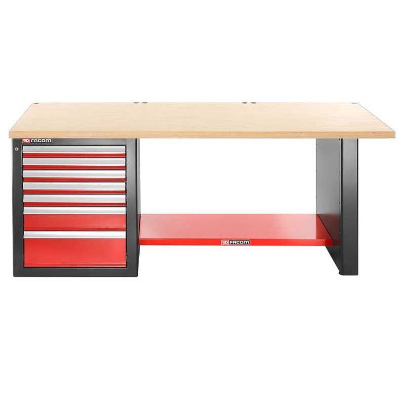 JLS2-2MW7DL - stół warsztatowy 2 m, blat drewniany, 7 szuflad