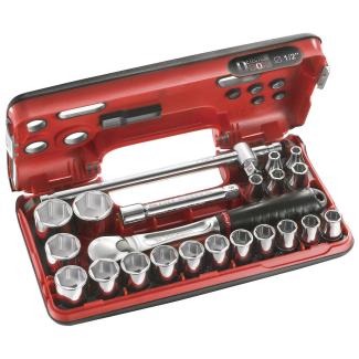 SL.DBOX4 - zestaw nasadek 1/2" w kasecie, 8mm - 32 mm