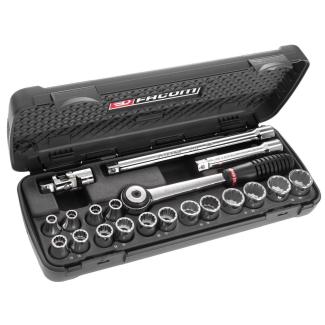 S.422AP - zestaw nasadek 1/2" w kasecie, 8 mm - 24 mm