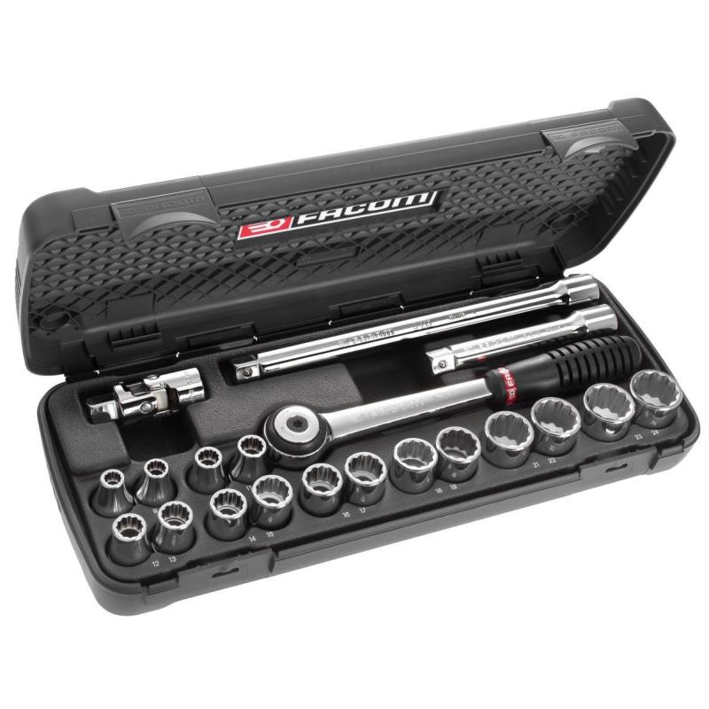 S.422AP - zestaw nasadek 1/2" w kasecie, 8 mm - 24 mm S.422AP - zestaw nasadek 1/2" w kasecie, 8 mm - 24 mm