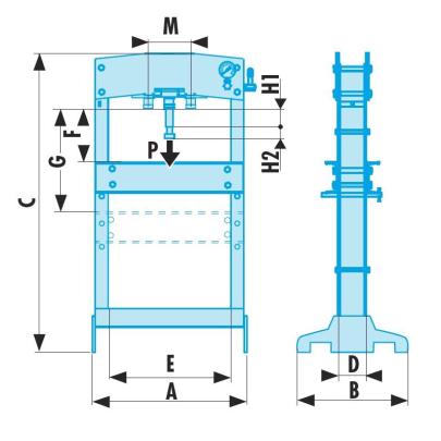 W.420 - ręczna prasa hydrauliczna 20 t