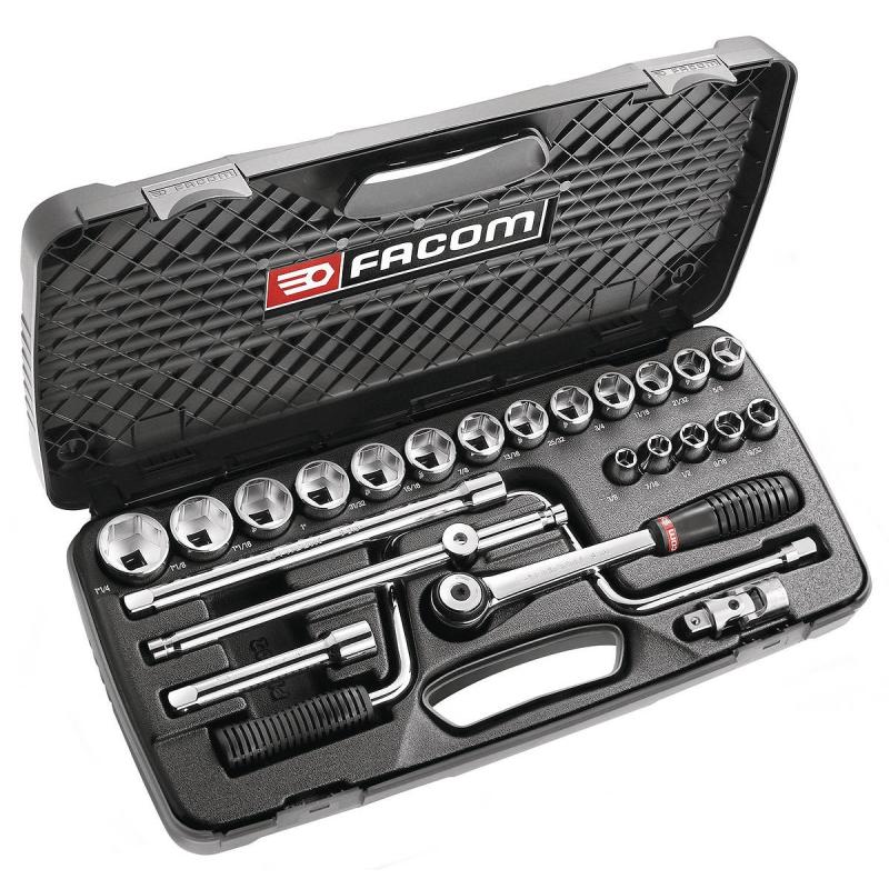 S.441AUP - zestaw nasadek 1/2" w kasecie, 3/8" - 1'1/4"