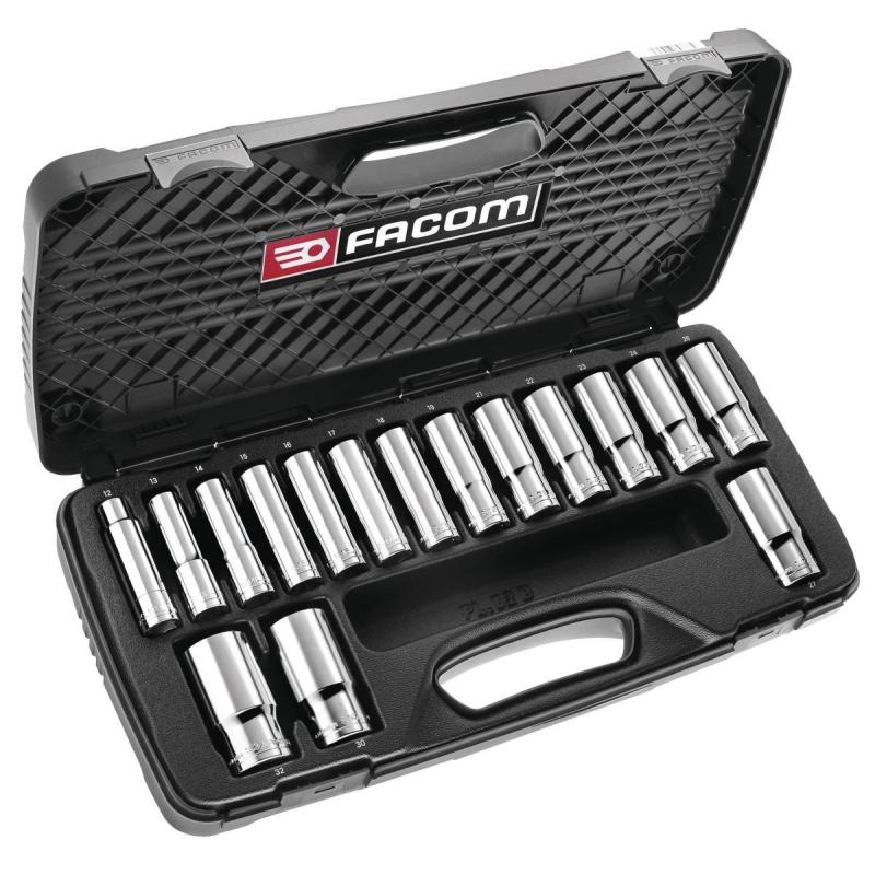 S.405E - zestaw nasadek 1/2" w kasecie, 12 mm - 32 mm S.405E - zestaw nasadek 1/2" w kasecie, 12 mm - 32 mm