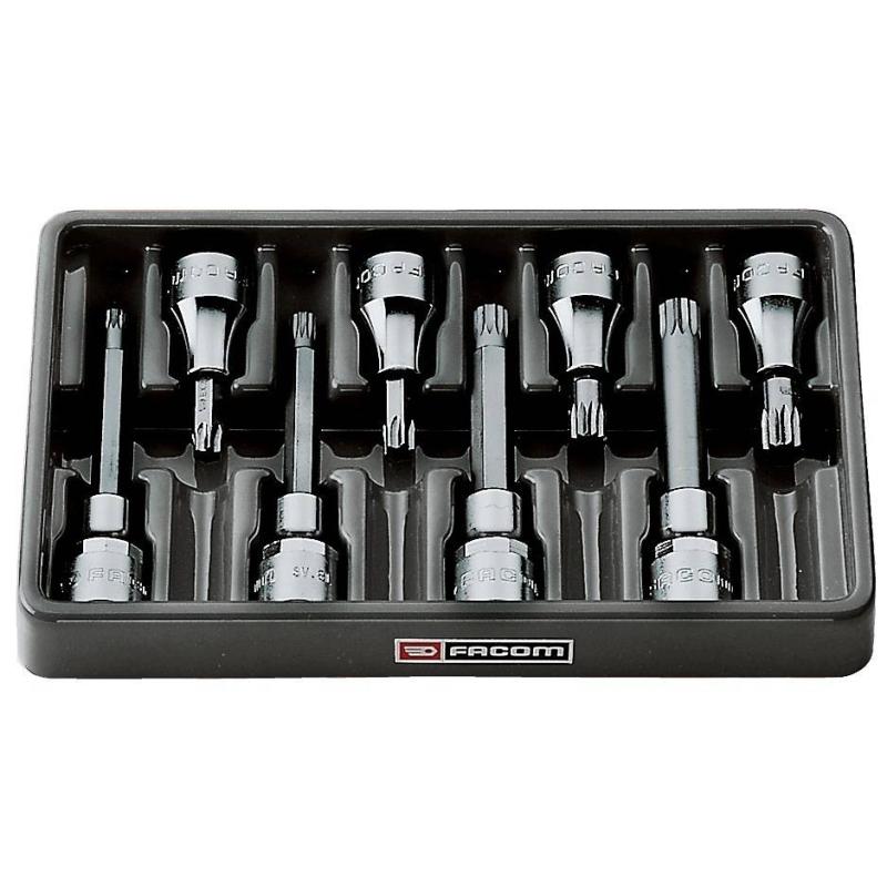 SV.J8A - zestaw nasadek 1/2" do wkrętaków na szynie, M6 - M12 standard i M6 - M12 długie