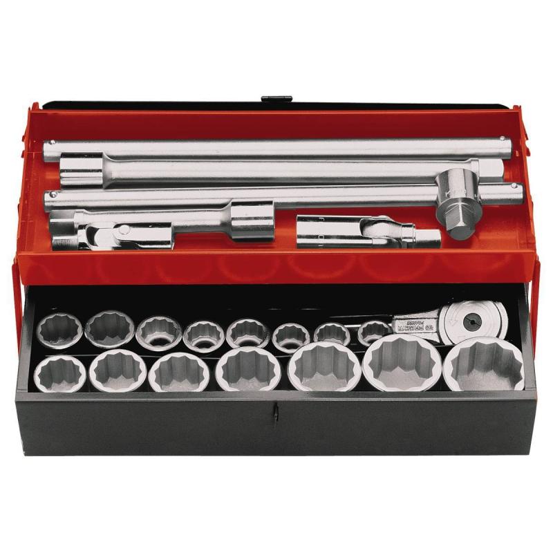 K.442E - zestaw nasadek 3/4" w skrzynce, 19 mm - 55 mm K.442E - zestaw nasadek 3/4" w skrzynce, 19 mm - 55 mm
