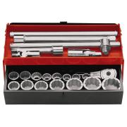 K.442E - zestaw nasadek 3/4" w skrzynce, 19 mm - 55 mm