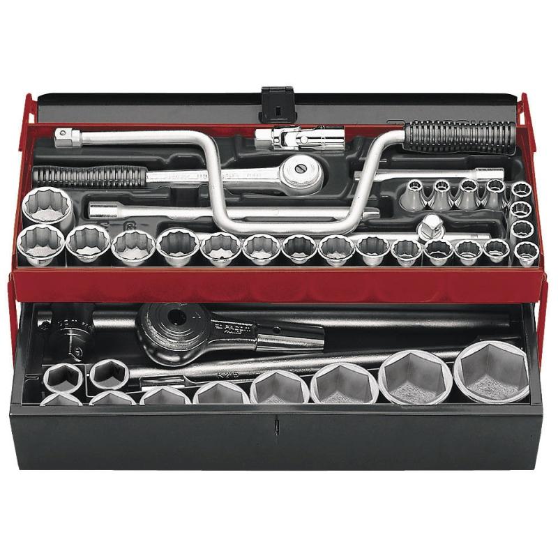 SK.452N - zestaw nasadek 1/2" i 3/4" w skrzynce, 8 mm - 50 mm SK.452N - zestaw nasadek 1/2" i 3/4" w skrzynce, 8 mm - 50 mm