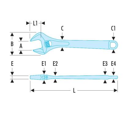 101.10GR - Klucz z odwracaną szczęką, rękojeść z dwóch materiałów, 38 mm