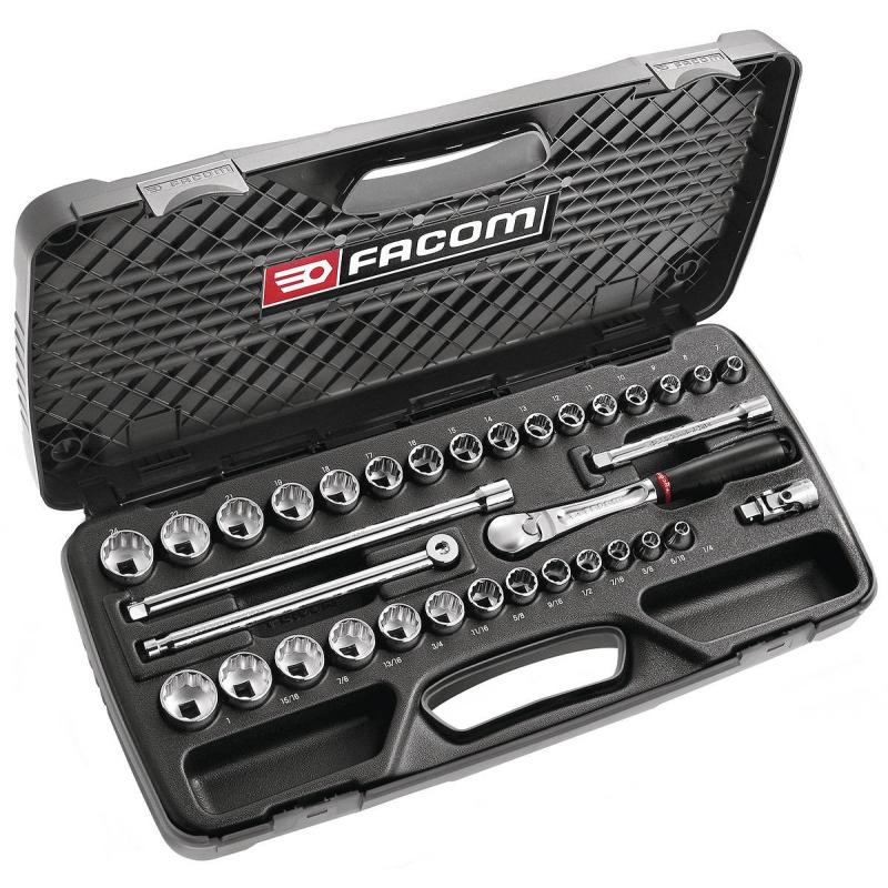 JL.430MU - zestaw nasadek 3/8" w kasecie, 7 mm - 24 mm i 1/4" - 1"