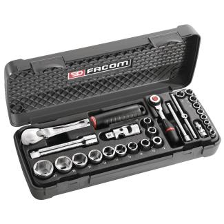 RS.360 - zestaw nasadek  1/4" i 1/2" w kasecie, 5,5 mm - 27 mm