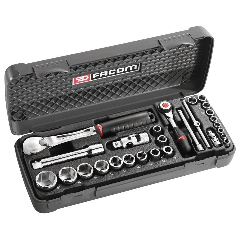 RS.360 - zestaw nasadek  1/4" i 1/2" w kasecie, 5,5 mm - 27 mm