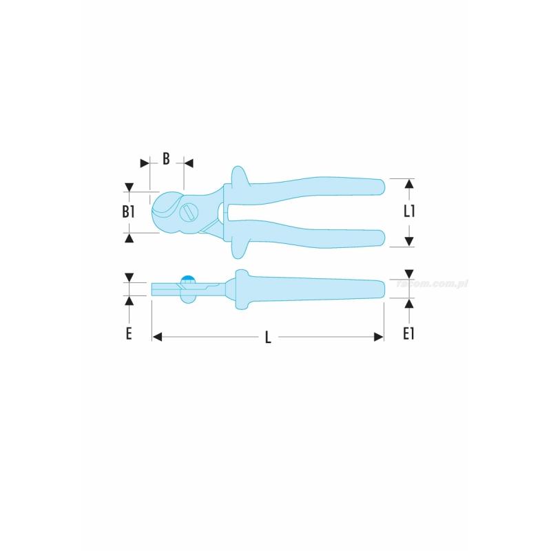 412.10AVSE - szczypce do cięcia przewodów miedzianych i aluminiowych, 8 mm