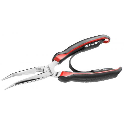183A.20CPE - Half-round 40° angled long snipe-nose pliers