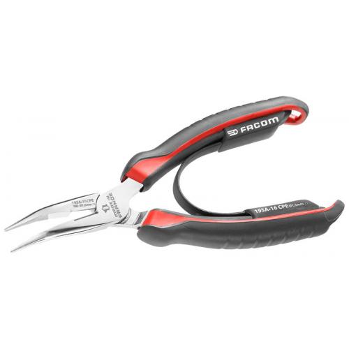 195A.16CPE - Short half-round 40° angled nose pliers, 160 mm