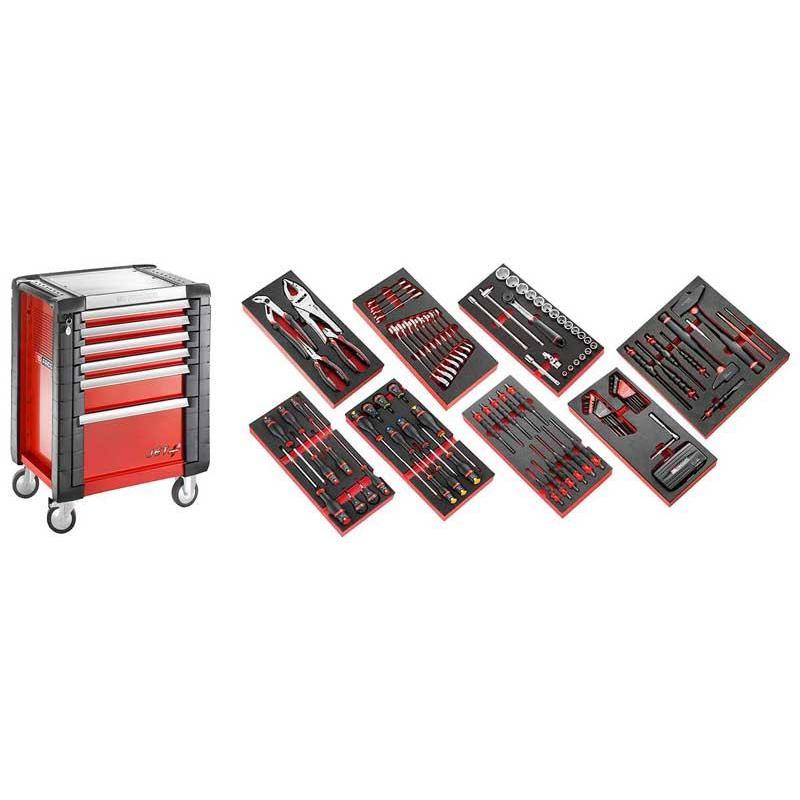 JET6M3.CMAG - wózek JET z 6 szufladami  wózek warsztatowy z wyposażeniem, 9 modułów, czerwony JET6M3.CMAG - wózek JET z 6 szufladami  wózek warsztatowy z wyposażeniem, 9 modułów, czerwony