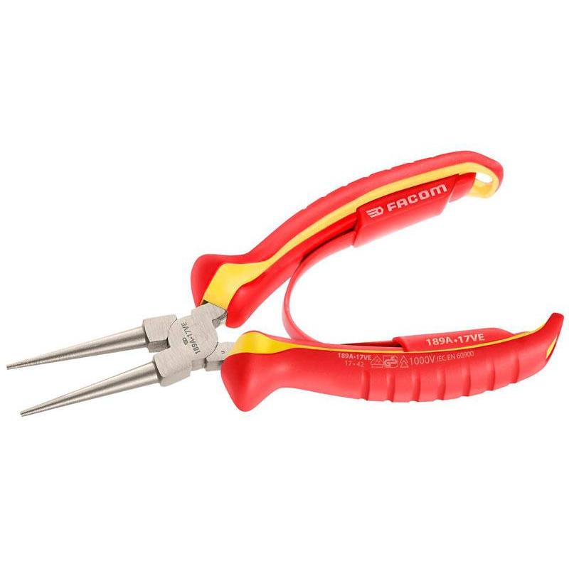 189A.17VE - 1000V VDE ROUND NOSE PLIERS 170MM 189A.17VE - 1000V VDE ROUND NOSE PLIERS 170MM