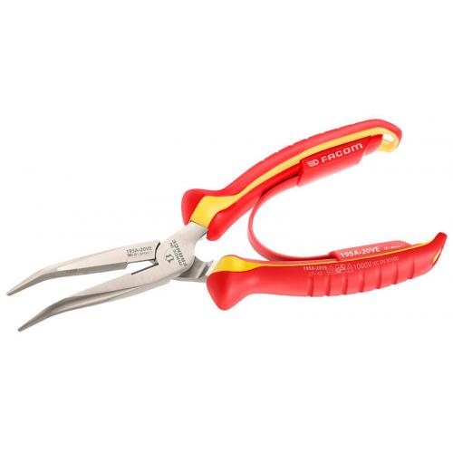 195A.20VE - 1000V Insulated long half-round nose pliers, 200 mm