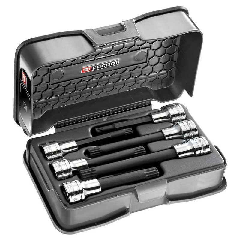 SV.LJ6B - zestaw nasadek 1/2" trzpieniowych długich i ekstradługich, XZN® w kasecie, M6 - M12