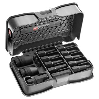 JHX.14A - Zestaw końcówek udarowych 3/8" 6-kątnych, Torx i Phillips, 6 - 14 mm, T30 - T55, PH2 - PH4