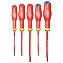 ATD.J5VE - Set of Protwist® 1000V insulated screwdrivers for slotted head screws, Pozidriv, 3.5 - 5.5 mm i PZ1 - PZ2