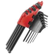 83SH.JP9A – zestaw kluczy trzpieniowych zagiętych, długich z kulką, 6-kątnych, 1,5 - 10 mm 83SH.JP9A – zestaw kluczy trzpieniowych zagiętych, długich z kulką, 6-kątnych, 1,5 - 10 mm