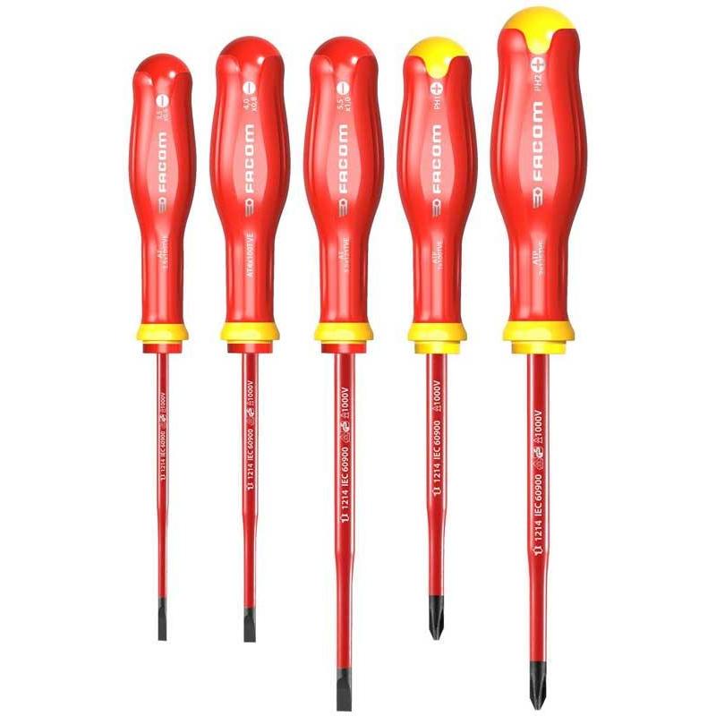 ATP.J5TVEPB - Zestaw 5 wkrętaków izolowanych PROTWIST® TVE do śrub z rowkiem i Phillips, 3,5 - 5,5 mm i PH1 - PH2