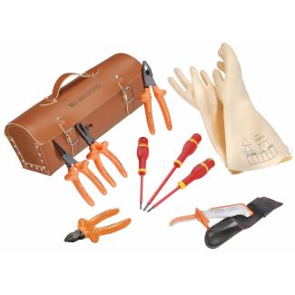 2180B.VSE - zestaw 10 narzędzi izolowanych w torbie skórzanej