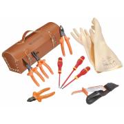 2180B.VSE - zestaw 10 narzędzi izolowanych w torbie skórzanej