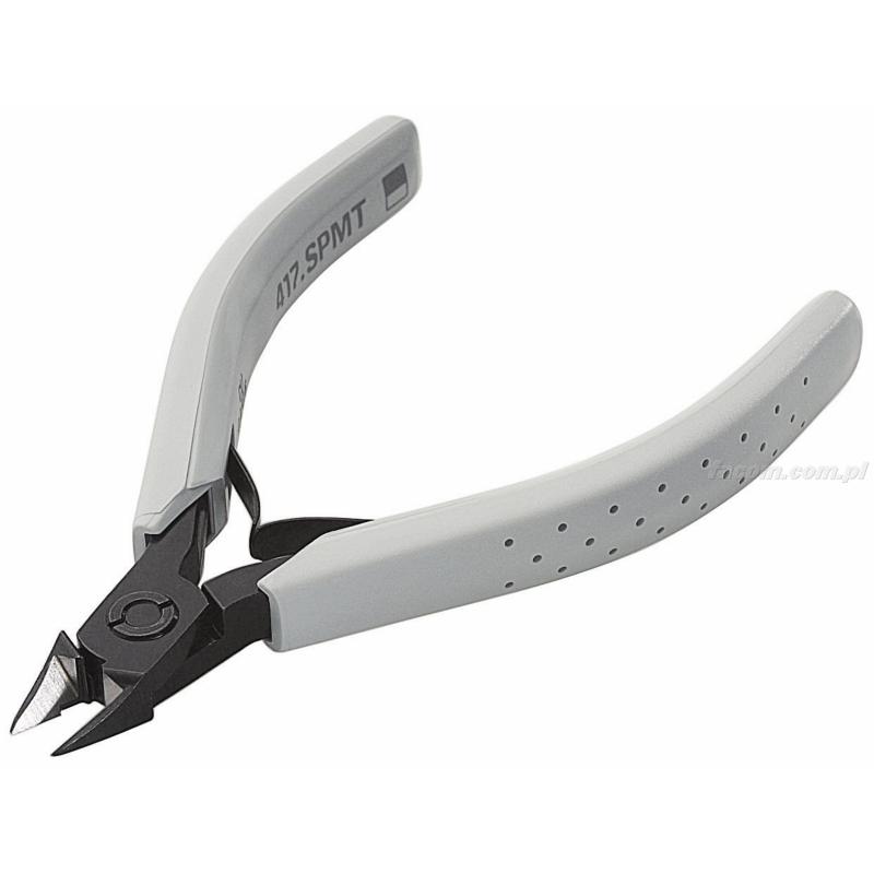417.SPMT - szczypce tnące Micro-Tech® boczne do elementów DIP-CMS, cięcie płaskie, do drutu CuNi Ø 0,1 - 0,6 mm 417.SPMT - szczypce tnące Micro-Tech® boczne do elementów DIP-CMS, cięcie płaskie, do drutu CuNi Ø 0,1 - 0,6 mm