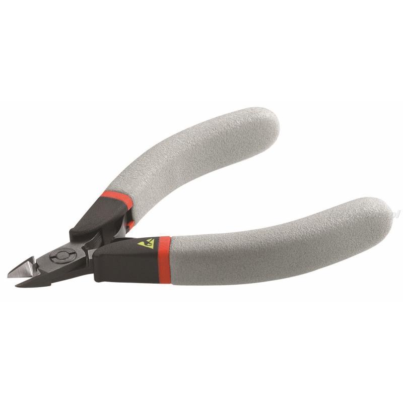 405.8E - szczypce tnące ESD z główką ostrołukową, mała główka, cięcie osiowe, Ø CuNi 0,2 - 1 mm