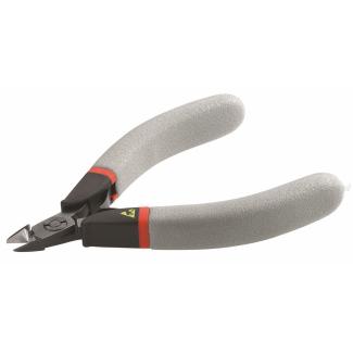 407.8E - szczypce tnące ESD z główką ostrołukową, mała główka, cięcie płaskie, Ø CuNi 0,1 - 1 mm