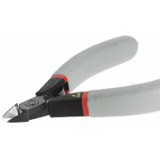 407.E - szczypce tnące ESD z główką ostrołukową, kompaktowe, cięcie półaskie, Ø CuNi 0,1 – 1,3 mm