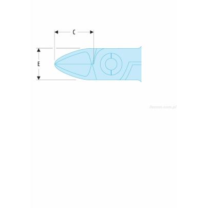 435.E - szczypce tnące ESD z główką ostrołukową, wydłużone, cięcie półosiowe, Ø CuNi 0,1 – 1,3 mm