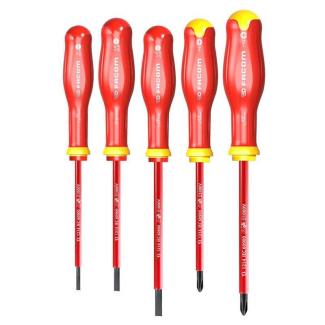 ATP.J5VE - zestaw 5 wkrętaków izolowanych PROTWIST® VE do śrub z rowkiem i Phillips, 3,5 - 5,5 mm i PH1 - PH2