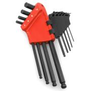 83SH.JP9A – zestaw kluczy trzpieniowych zagiętych, długich z kulką, 6-kątnych, 1,5 - 10 mm 83SH.JP9A – zestaw kluczy trzpieniowych zagiętych, długich z kulką, 6-kątnych, 1,5 - 10 mm