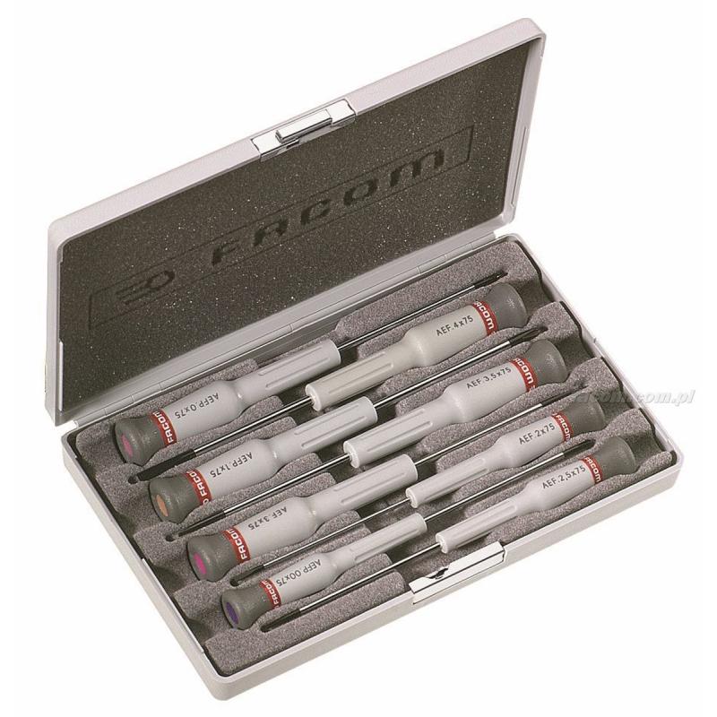 AEF.J3 - zestaw 8 wkrętaków Micro-Tech® do śrub z rowkiem i Phillips®, 2 - 4mm i PH00 - PH1 AEF.J3 - zestaw 8 wkrętaków Micro-Tech® do śrub z rowkiem i Phillips®, 2 - 4mm i PH00 - PH1