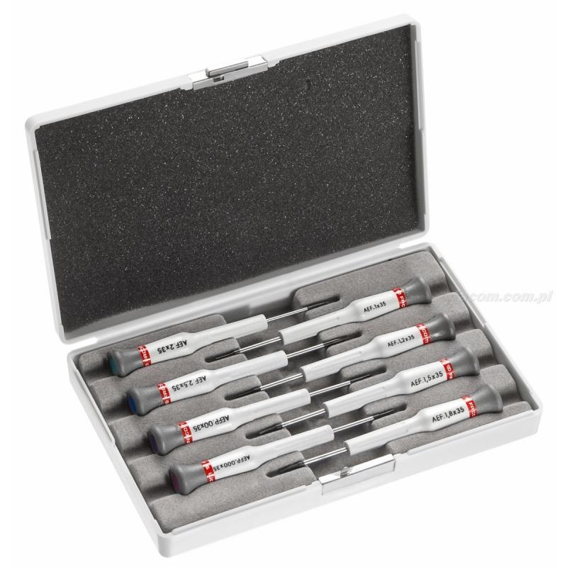 AE.J1 - zestaw 8 wkrętaków Micro-Tech® z wymiennym grotem do śrub z rowkiem i Phillips®, 1 - 2,5 mm i PH000 - PH00 AE.J1 - zestaw 8 wkrętaków Micro-Tech® z wymiennym grotem do śrub z rowkiem i Phillips®, 1 - 2,5 mm i PH000 - PH00