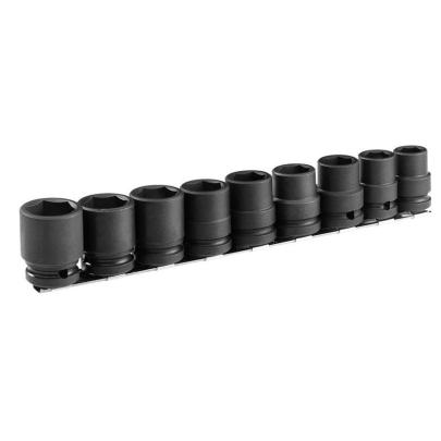 NS.J9 - zestaw nasadek udarowych 1/2" 6-kątnych na szynie, 13 mm - 24 mm