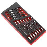 MODM.467J12SLS - Moduł 12 kluczy oczkowo-płaskich grzechotkowych SLS, 8 do 19 mm, wkładka piankowa