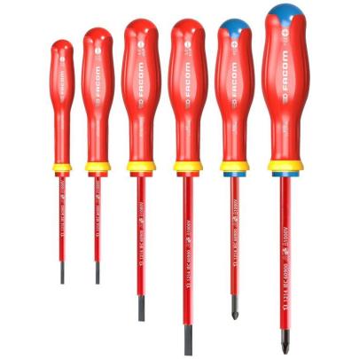 ATDVE.J6PB - Zestaw 5 wkrętaków izolowanych PROTWIST® VE do śrub z rowkiem i Pozidriv, 2,5 - 5,5 mm i PZ1 - PZ2