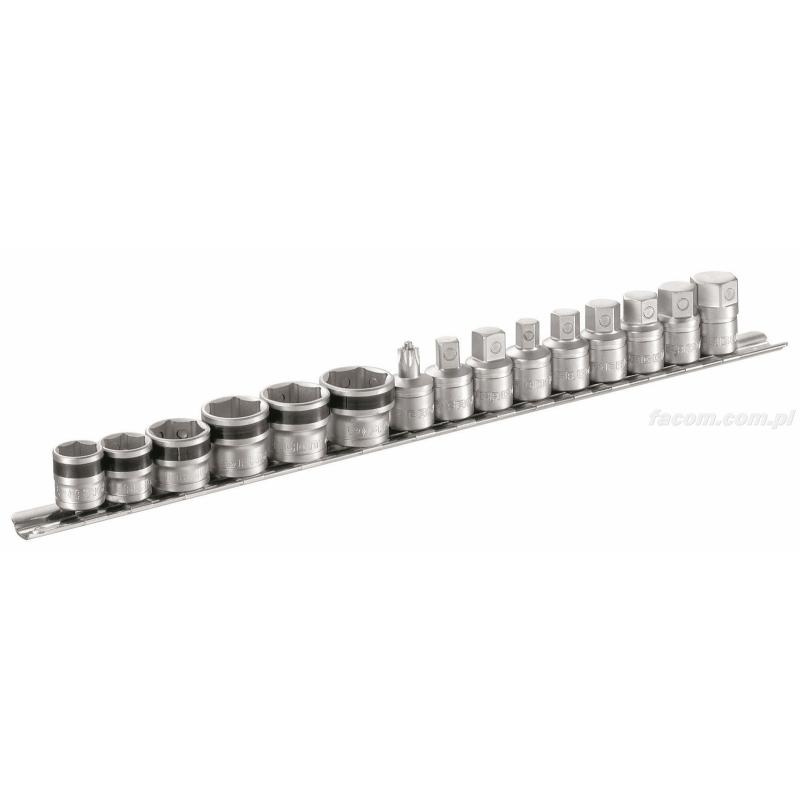 MB-J15 - zestaw 9 końcówek i 6 nasadek magnetycznych do korków spustowych na szynie, 8 - 17 mm, T45 i 13 - 21 mm MB-J15 - zestaw 9 końcówek i 6 nasadek magnetycznych do korków spustowych na szynie, 8 - 17 mm, T45 i 13 - 21 mm