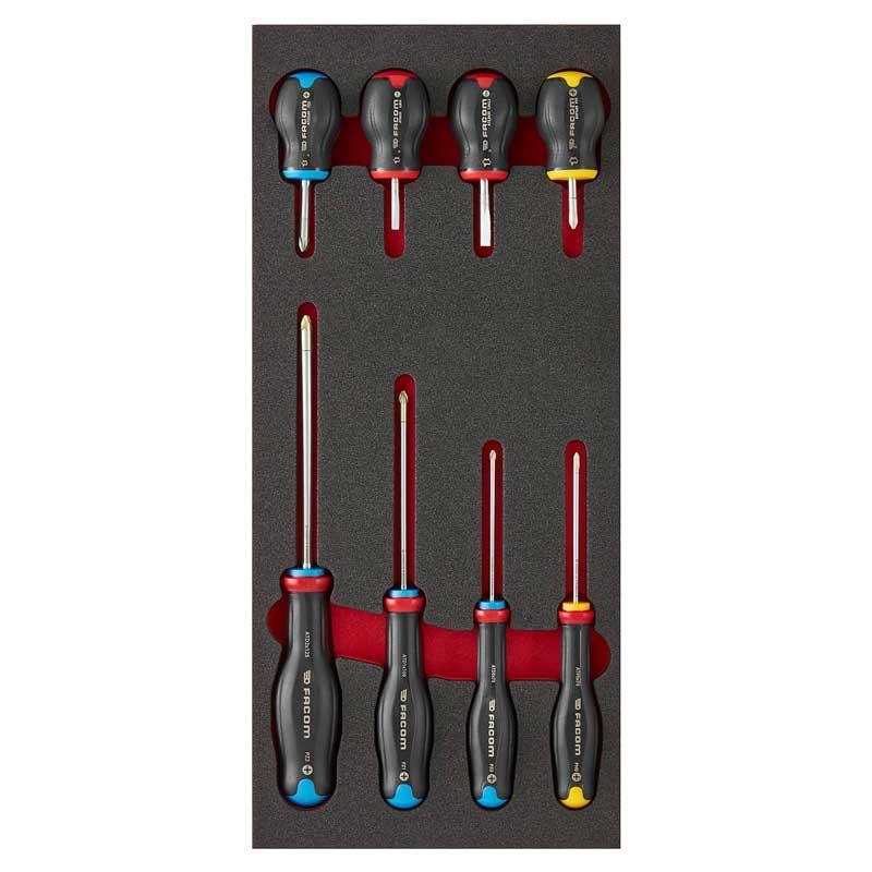 MODM.AT3 - Moduł 8 wkrętaków Protwist® do śrub z rowkiem, Phillips i Pozidriv, wkładka piankowa