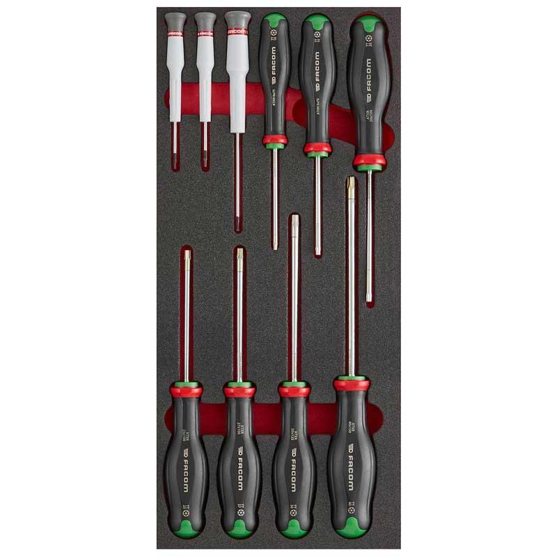 MODM.AT6 - Moduł 10 wkrętaków Protwist® Resistorx® i Micro-Tech® Torx®, T6 – T8 i TT10 – TT40, wkładka piankowa