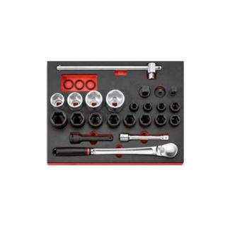 MODM.XXL8PF - Zestaw narzędzi nasadowych 3/4" w module piankowym