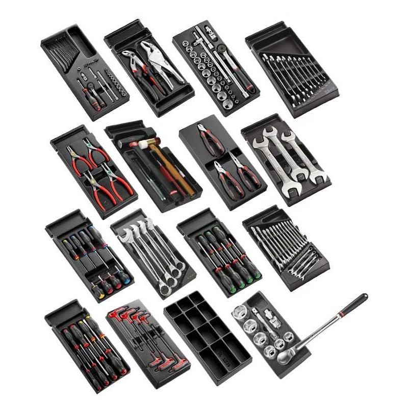 SPOTLIGHT15NKW - Wózek warsztatowy z wyposażeniem, 15 modułów, czerwony