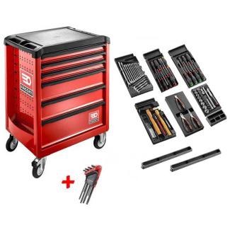 ROLL.CONTACTPB - wózek roll z wyposażeniem, czerwony 