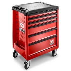 ROLL.6M3S - wózek ROLL, 6 szuflad, 3 moduły na szufladę, czerwony, bezpieczny