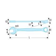 440XL.14 - Long - reach combination wrench, 14 mm